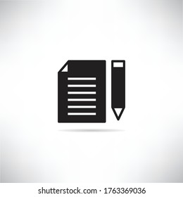 document paper and pen icon vector illustration on white background