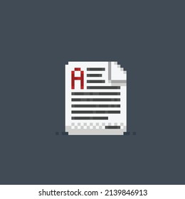 document paper in pixel style