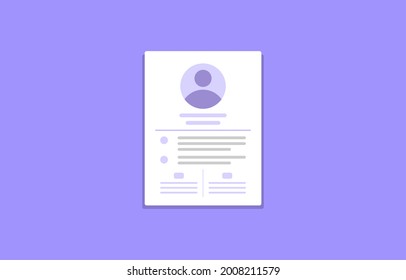 Document Paper with Profile Photo Flat Design Illustration Vector Template