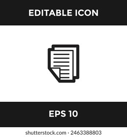 document paper simple editable icon isolate white background