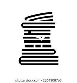 document paper stack glyph icon vector. document paper stack sign. isolated symbol illustration