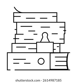 document paper stack line icon vector. document paper stack sign. isolated contour symbol black illustration