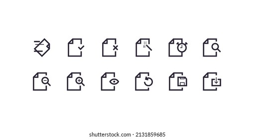 Document and paper variety simple app icons flat vector illustration.
