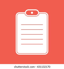 Document paper vector icon. Notes illustration