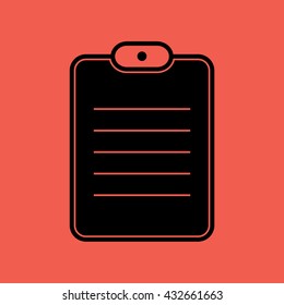 Document paper vector icon. Notes illustration