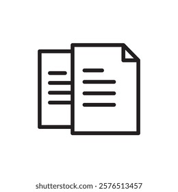 Document Papers icon Outline vector for web ui