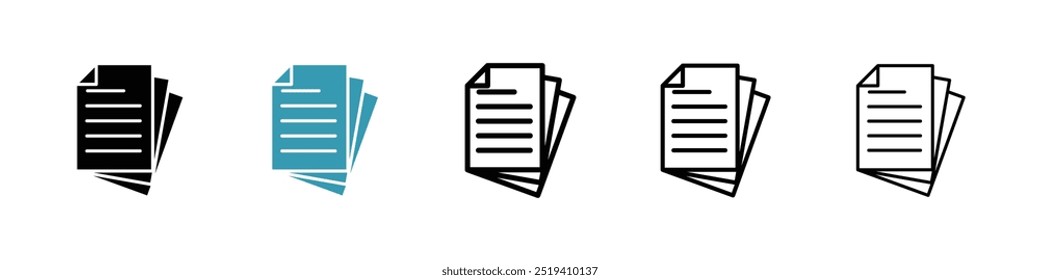 Document papers icon vector icon set. EPS 10