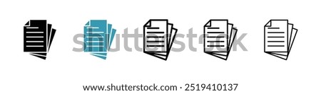 Document papers icon vector icon set. EPS 10