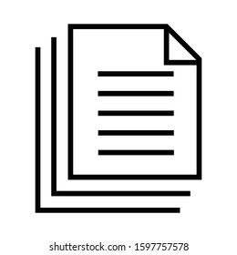 Document papers icon vector.document icon symbol vector