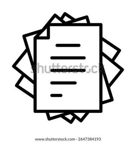 Document papers pile icon outline set sign