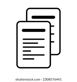 Icono de pila de documentos. Firma del documento. Vector aislado en el fondo