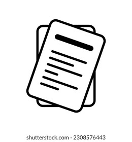 Document papers pile icon. Document sign. Vector isolated on background