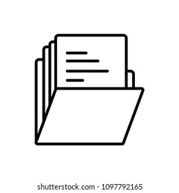 Document papers pile line icon, outline vector sign, linear style pictogram isolated on white. Symbol, logo illustration. Editable stroke
