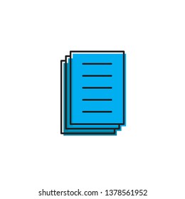 Document papers pile line icon, outline vector sign, linear style pictogram isolated on white
