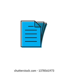 Document papers pile line icon, outline vector sign, linear style pictogram isolated on white