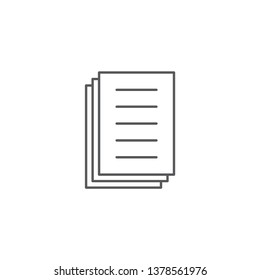 Document papers pile line icon, outline vector sign, linear style pictogram isolated on white