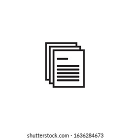 Document papers pile line icon, outline vector sign, linear style pictogram isolated on white. Symbol, logo illustration. Editable stroke