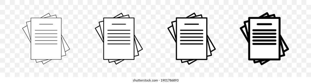 Document papers pile line icon, outline vector sign, linear style pictogram isolated on background