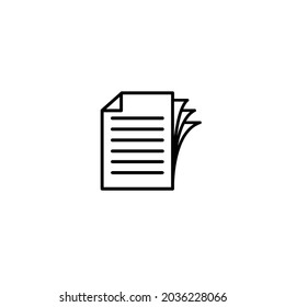 Los documentos acumulan el icono de línea aislado en el fondo blanco. Ilustración del vector