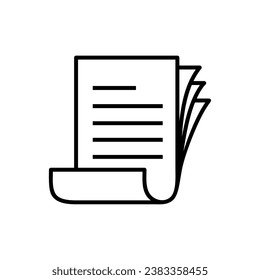 Document papers pile line icon, outline vector sign, linear style pictogram isolated on white. Symbol, logo illustration. Editable stroke