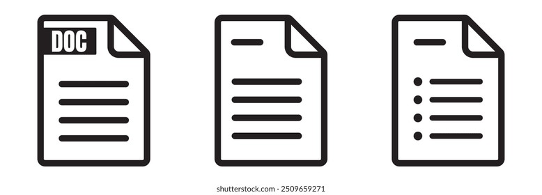 Document papers pile line icon, outline vector sign, linear style pictogram isolated on background