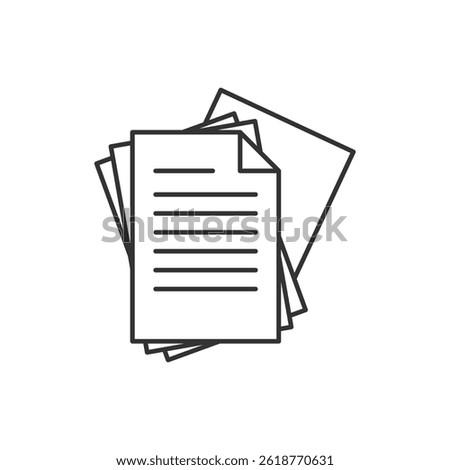 Document papers pile line icon, outline vector sign, linear style pictogram isolated on white. Symbol, logo illustration. Editable stroke