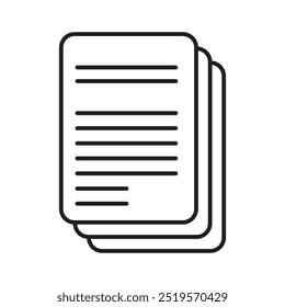 Symbol für Dokumentpapierzeile. Vektorgrafik. EPS10