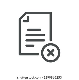 Document and paperwork icon outline and linear vector.