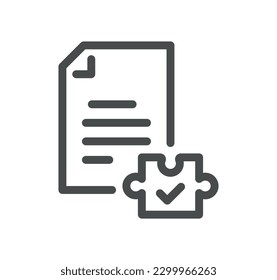 Document and paperwork icon outline and linear vector.