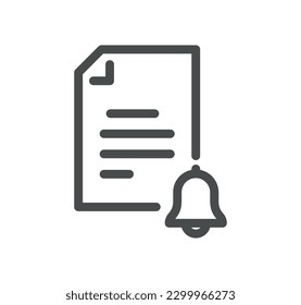 Dokument- und Papierkorb-Symbol-Umriss und Linearvektor.