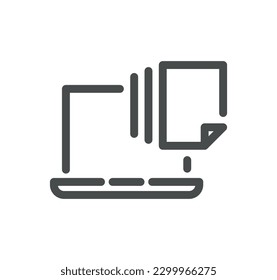 Document and paperwork icon outline and linear vector.