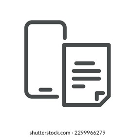 Document and paperwork icon outline and linear vector.