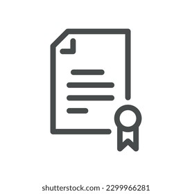 Document and paperwork icon outline and linear vector.