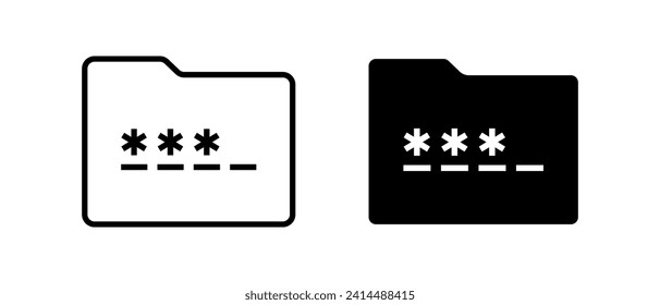 Document password icon vector set. Security file symbol