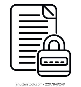 Document password protection icon outline vector. Personal mobile. Pc form