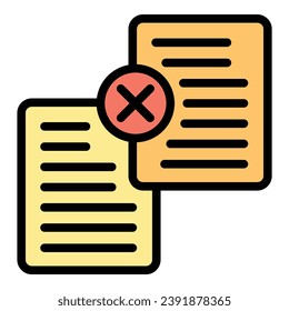 Document patent icon outline vector. Law copyright. Legal protection color flat