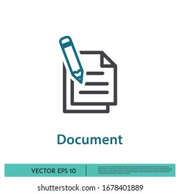 document and pen icon design element vector eps 10