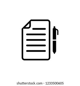 document with pen icon, icons vector eps10