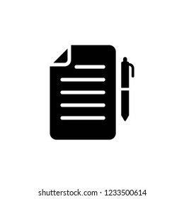 document with pen icon, icons vector eps10