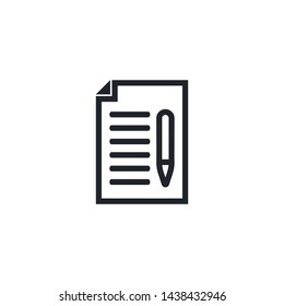 Document With a Pen Icon Vector Illustration. Outline Icon