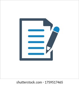 Document pen icon (vector illustration)