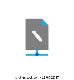 Document, pen and network icon. Element of education icon for mobile concept and web apps. Detailed Document, pen and network icon can be used for web and mobile