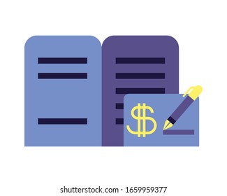 documento y lápiz sobre diseño de ilustración vectorial de fondo blanco