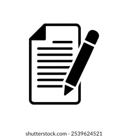Document and pen. Simple vector sign