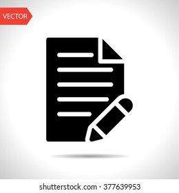 document with pen vector icon