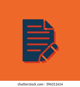 document with pen vector icon