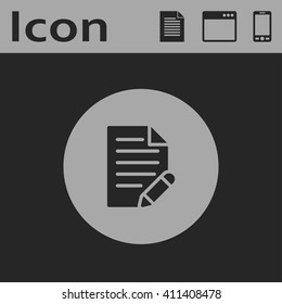 document with pen vector icon