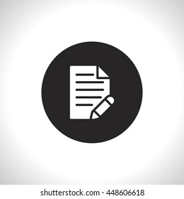 document with pen vector icon