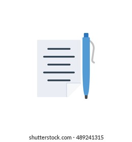 document with pen vector illustration