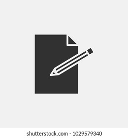 Document and pencil icon illustration isolated vector sign symbol